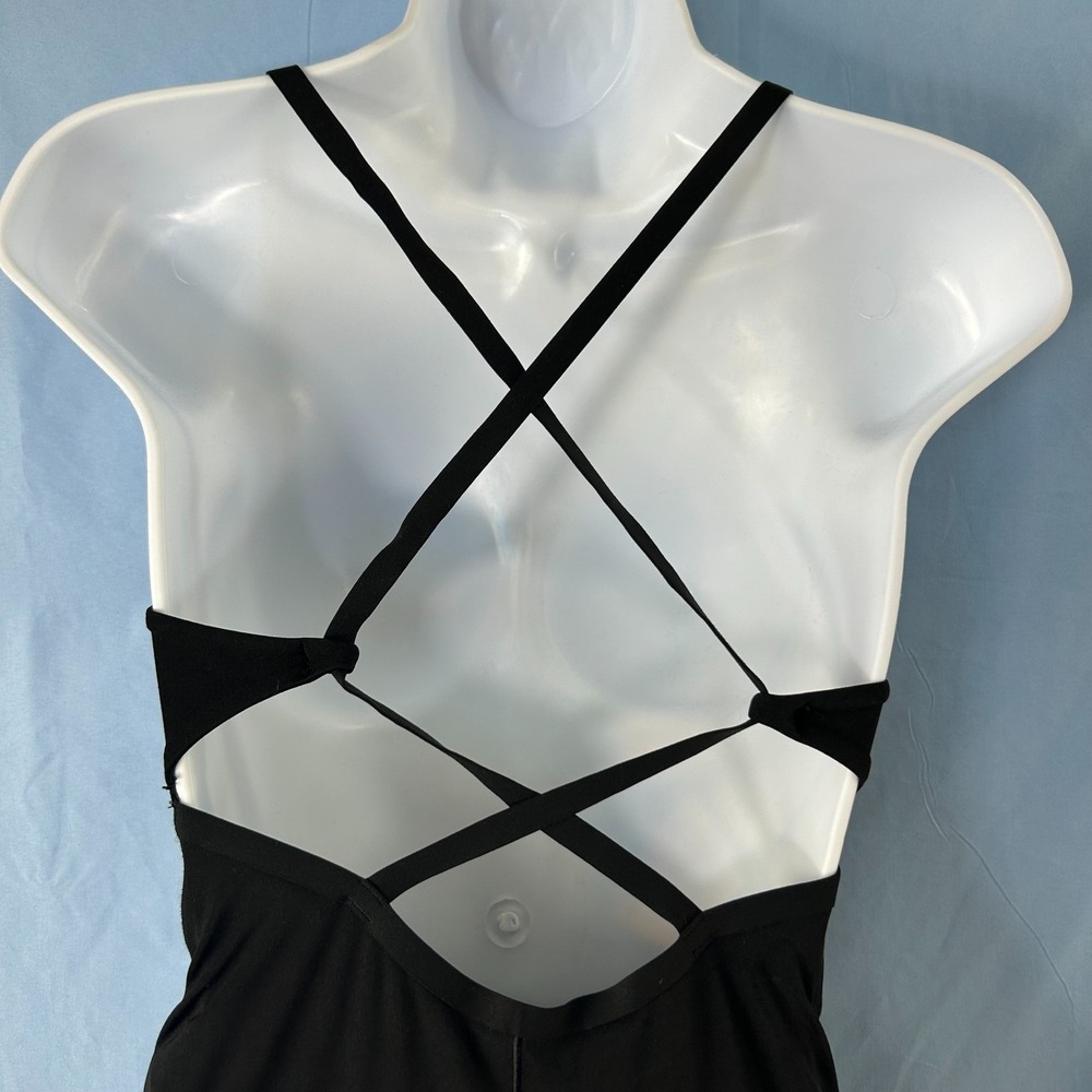 Offline BY Aerie Real Me One Piece Bodysuit Womens Small Black Cross Back Strap - Picture 3 of 16